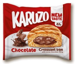 Karuzo kakaós croissant bun 82g csokis töltelékkel